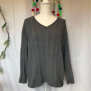 Croft and Barrow Grey Knit Sweater - Plus Size
